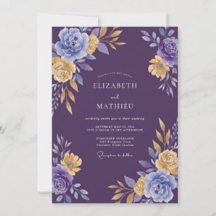 Invitation Mariage Royal Raffiné Deep Purple