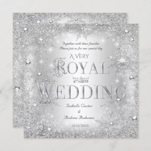 Invitation Mariage royal Silver Winter Wonderland Crown