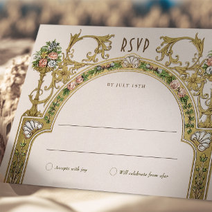 Invitation Mariage royal victorien RSVP Vintage Florals