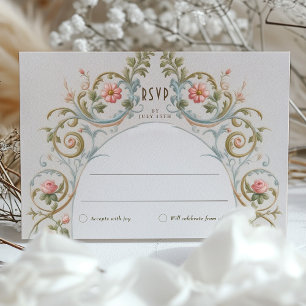 Invitation Mariage royal victorien RSVP Vintage Florals