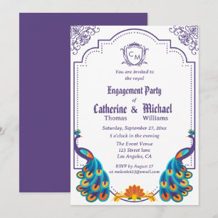 Invitation Mariage Royal Vintage Avec Monogramme De Nom