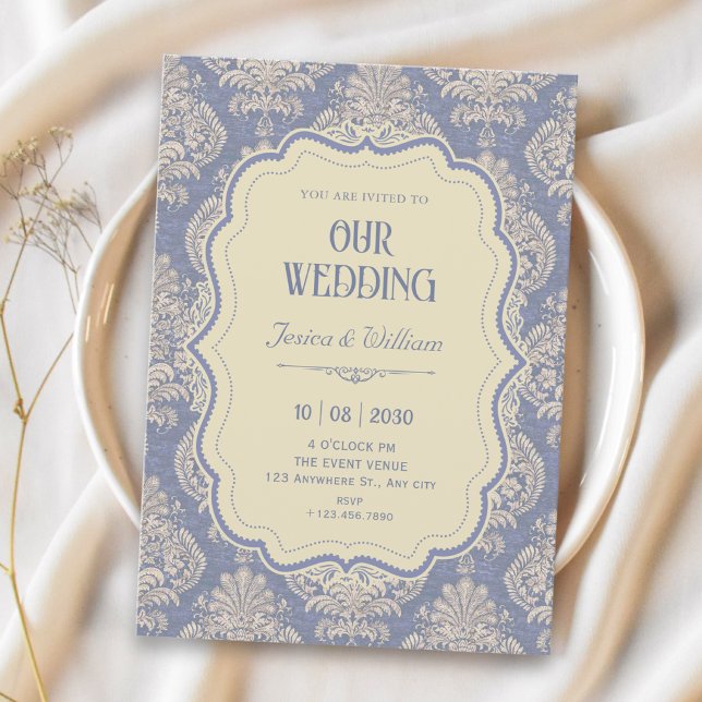 Invitation Mariage royal vintage chinoiserie (Créateur téléchargé)