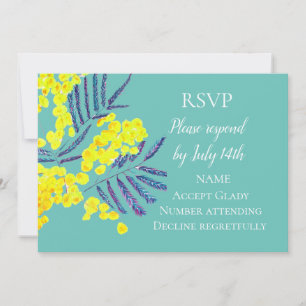 Invitation Mariage RSVP Australie fleur de bataille aquarelle