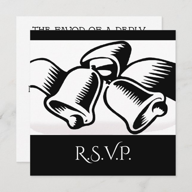 Invitation Mariage RSVP Bells (Devant / Derrière)