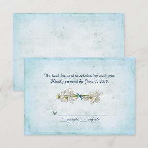 Invitation Mariage RSVP - bouquet de marguerite avec perles