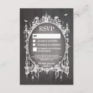 Invitation Mariage RSVP cadre gothique Rustique Halloween Car