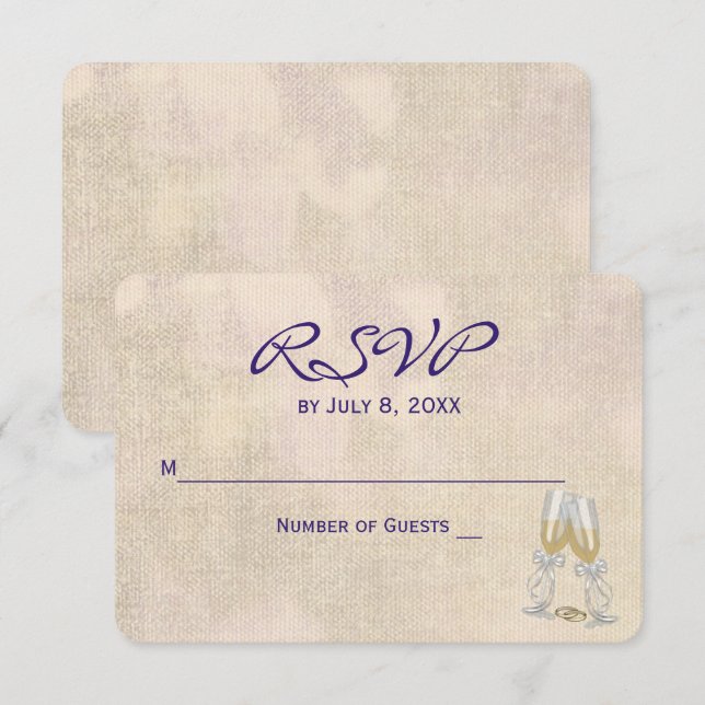 Invitation Mariage RSVP Floral (Devant / Derrière)