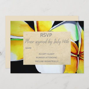 Invitation Mariage RSVP frangipani l'art des fleurs de plage
