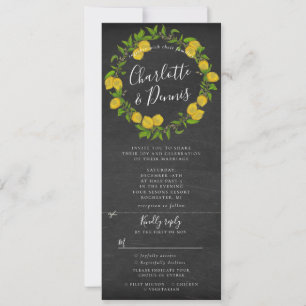 Invitation mariage rsvp rsvp de couronne de citron