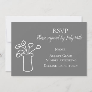 Invitation Mariage RSVP simple fleur moderne aquarelle
