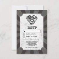 Mariage RSVP Steampunk Coeurs Mariages Coeurs Cogs
