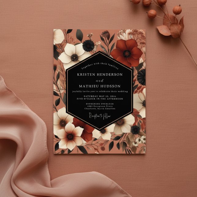 Invitation Mariage Rust Automnal Bloom (Créateur téléchargé)