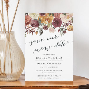 Invitation Mariage Rustic Bloom "Save Our New Date"