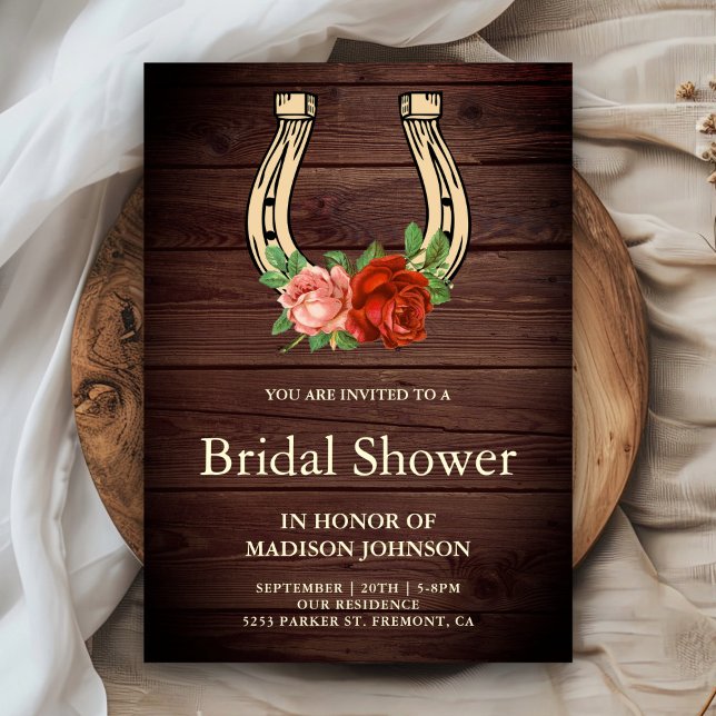Invitation Mariage rustique à la campagne avec fleurs et fer  (Créateur téléchargé)