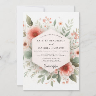 Invitation Mariage Rustique à la Floraison de Corail