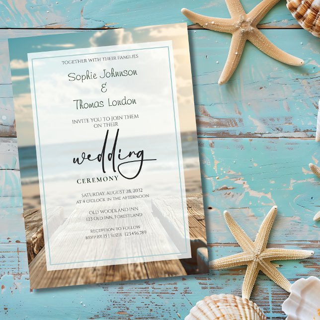 Invitation Mariage rustique à la plage (Créateur téléchargé)