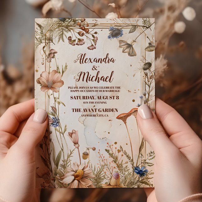 Invitation Mariage Rustique Aquarelle en Forêt (Créateur téléchargé)