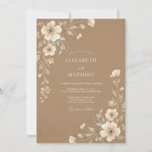 Invitation Mariage rustique au caramel doux