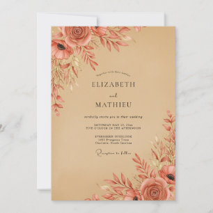 Invitation Mariage rustique automnal en terre cuite