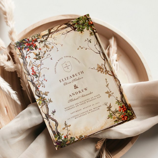 Invitation Mariage Rustique aux Baies et Branches (Créateur téléchargé)