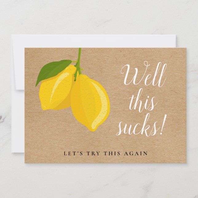 Invitation Mariage Rustique aux Citrons Changement de Date (Devant)