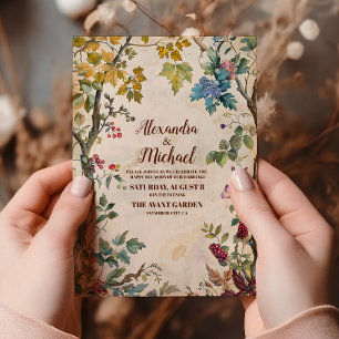 Invitation Mariage Rustique aux Fougères de la Forêt Verte