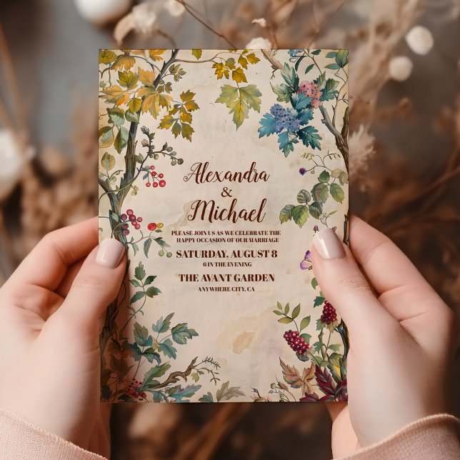 Invitation Mariage Rustique aux Fougères de la Forêt Verte (Créateur téléchargé)