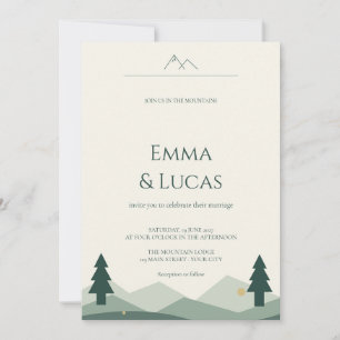 Invitation Mariage Rustique aux Pins de Montagne