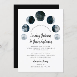 Invitation Mariage rustique bohème céleste de la Lune noire