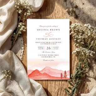 Invitation Mariage rustique bohème dans les montagnes du dése
