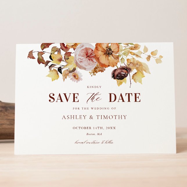 Invitation Mariage Rustique Boho Automne Sauvez Les Dates (Créateur téléchargé)