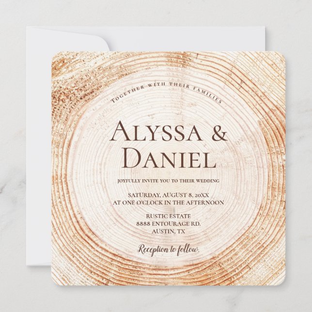 Invitation Mariage rustique Boho de montagne (Devant)