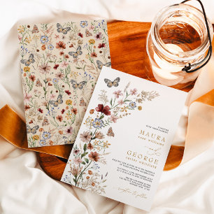 Invitation Mariage Rustique Boho Garden Flowers