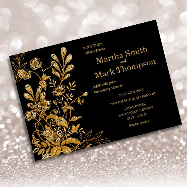 Invitation Mariage Rustique Bois Floral  (Créateur téléchargé)