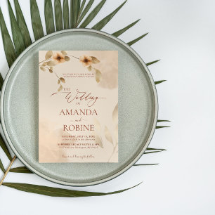 Invitation Mariage rustique Brown élégant