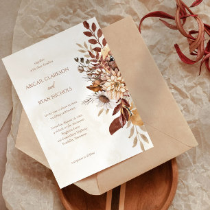 Invitation Mariage rustique Brown simple et élégant