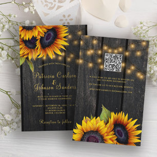 Invitation mariage rustique budget QR CODE