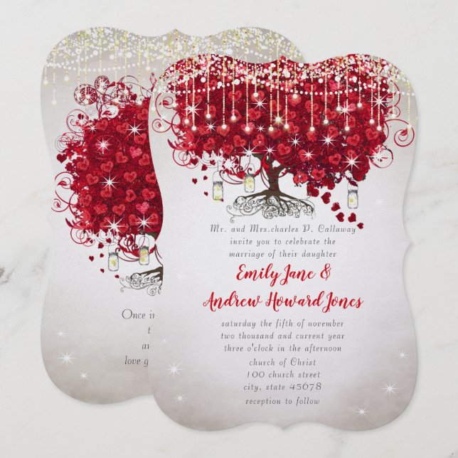 Invitation Mariage Rustique Campagnard Pot en Grès Rouge & Ar (Devant / Derrière)