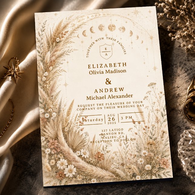 Invitation Mariage rustique céleste fantaisiste (Créateur téléchargé)