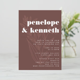 Invitation Mariage rustique chaleureux minimaliste avec art d