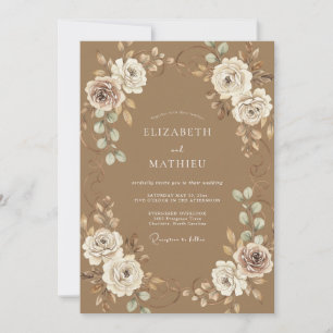 Invitation Mariage rustique chic Kaki