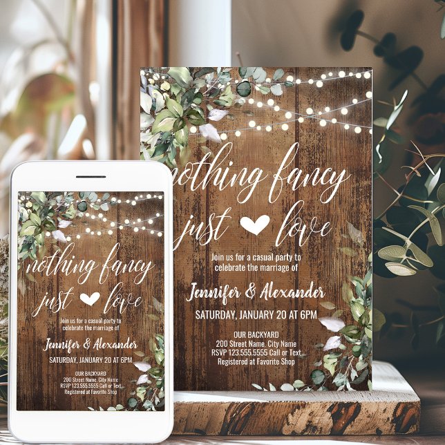 Invitation Mariage Rustique dans le Jardin, Rien de Fantaisis (Créateur téléchargé)