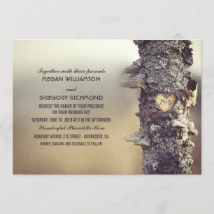 Invitation Mariage rustique d'arbre