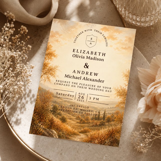 Invitation Mariage rustique d'automne en plein air (Créateur téléchargé)