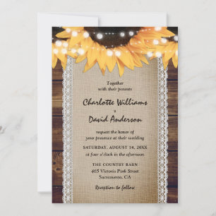 Invitation Mariage Rustique de Campagne au Tournesol avec Toi