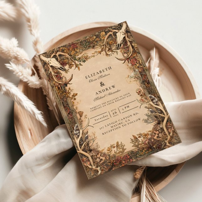 Invitation Mariage rustique de cerf en automne (Créateur téléchargé)