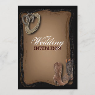 Invitation mariage rustique de cowboy de pays occidental