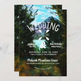 Invitation Mariage rustique de montagne de Lakeside