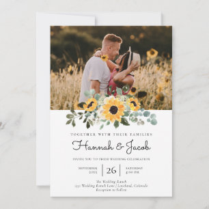 Invitation Mariage rustique de tournesol Eucalyptus