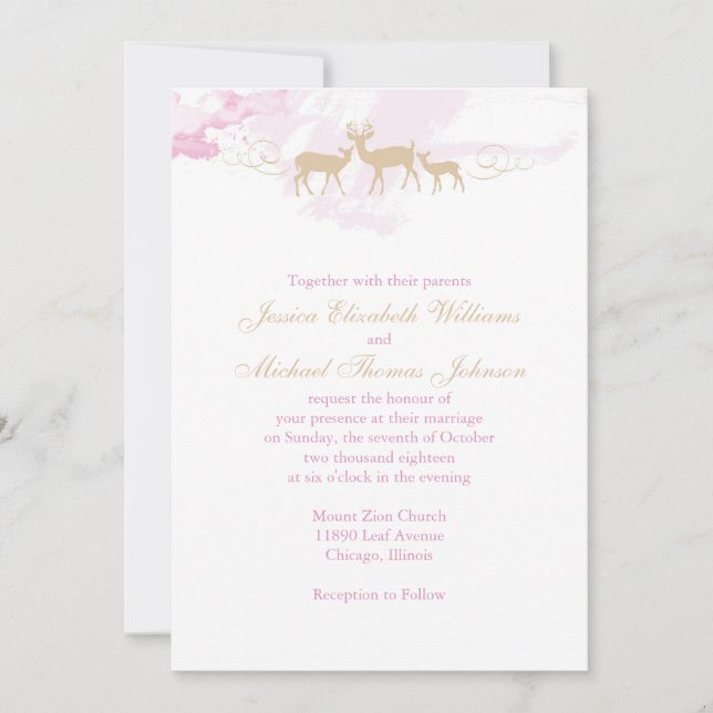 Invitation Mariage rustique de Woodland (Devant)